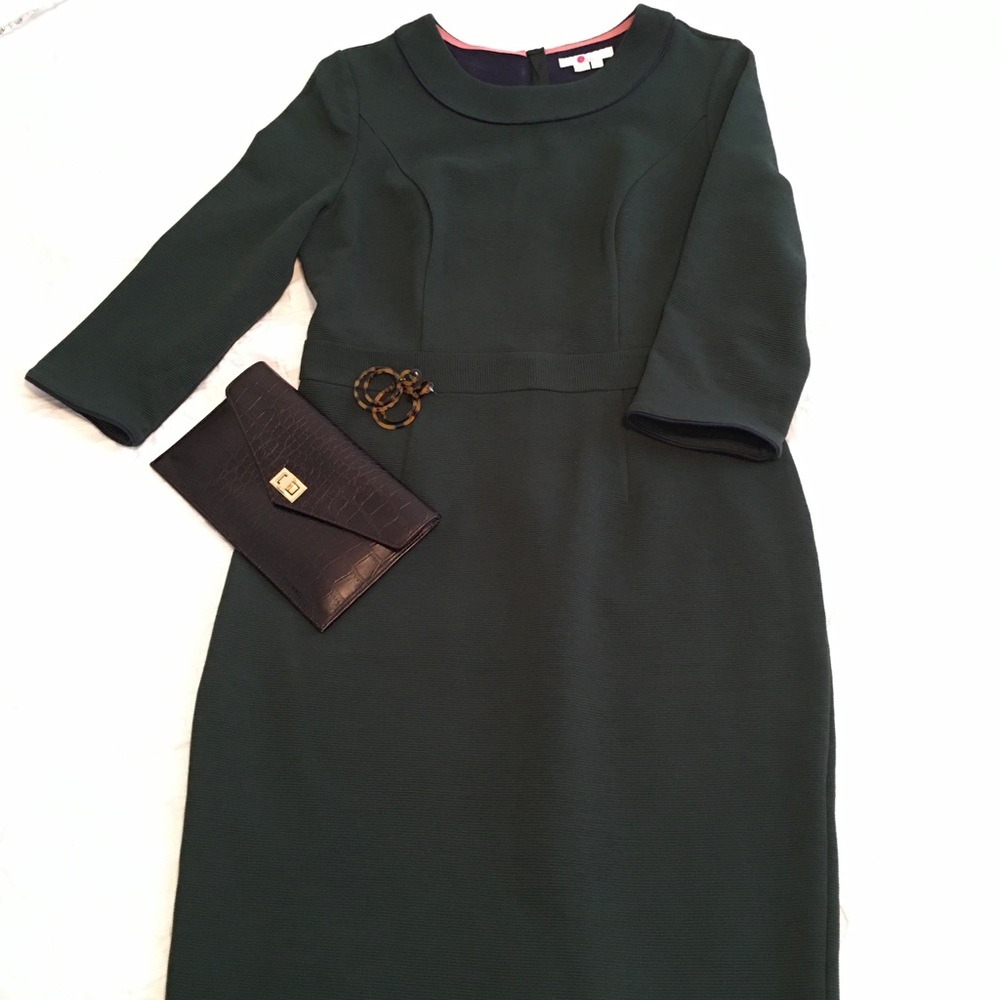 Boden Dark Green Midi Dress Size 12